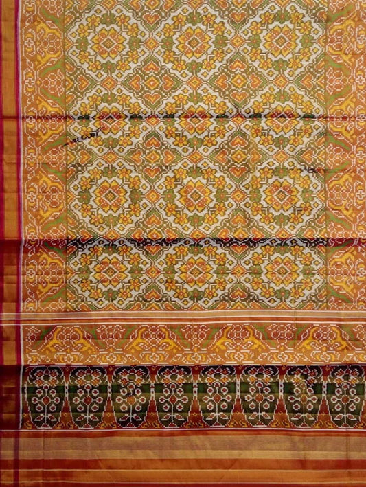 Multicolor Patola Handloom Pure Tissue Silk Saree