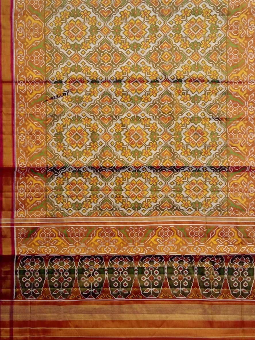 Multicolor Patola Handloom Pure Tissue Silk Saree - Luxurion World