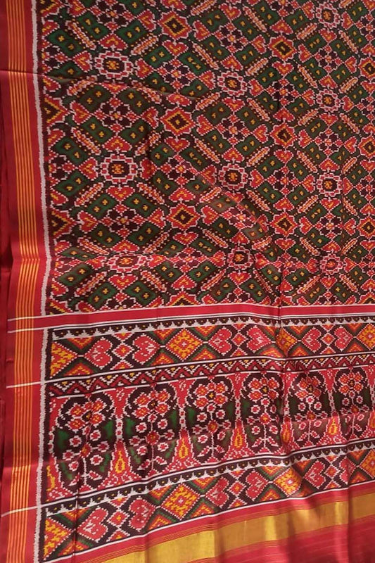 Multicolor Semi Patan Patola Handloom Pure Silk Saree - Luxurion World