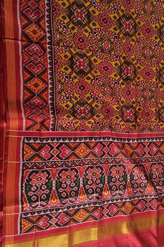 Multicolor Semi Patan Patola Handloom Pure Silk Saree - Luxurion World