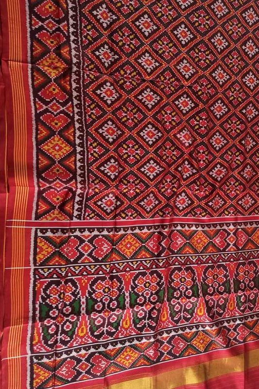 Multicolor Semi Patan Patola Handloom Pure Silk Saree - Luxurion World