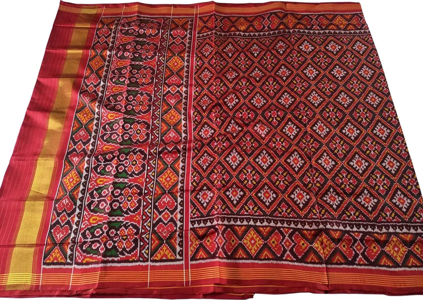 Multicolor Semi Patan Patola Handloom Pure Silk Saree - Luxurion World