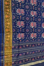 Exquisite Blue Handloom Patola Single Ikat Pure Silk Saree: A Timeless Masterpiece - Luxurion World