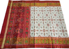 Luxurious Off White Handloom Patola Silk Saree - Luxurion World