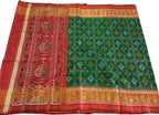 Green Handloom Patola Silk Saree: Single Ikat Design - Luxurion World