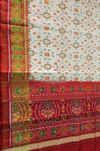 Luxurious Off White Handloom Patola Silk Saree - Luxurion World