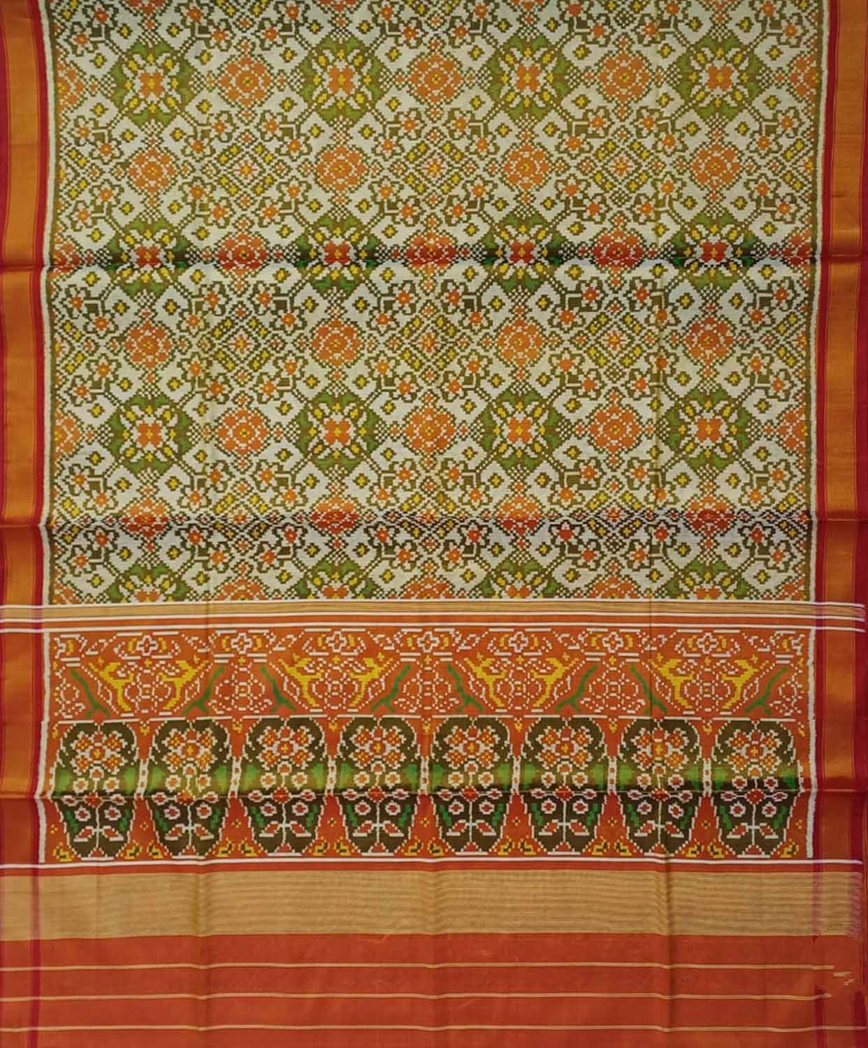 Stunning Multicolor Patola Handloom Tissue Silk Ikat Saree - Luxurion World