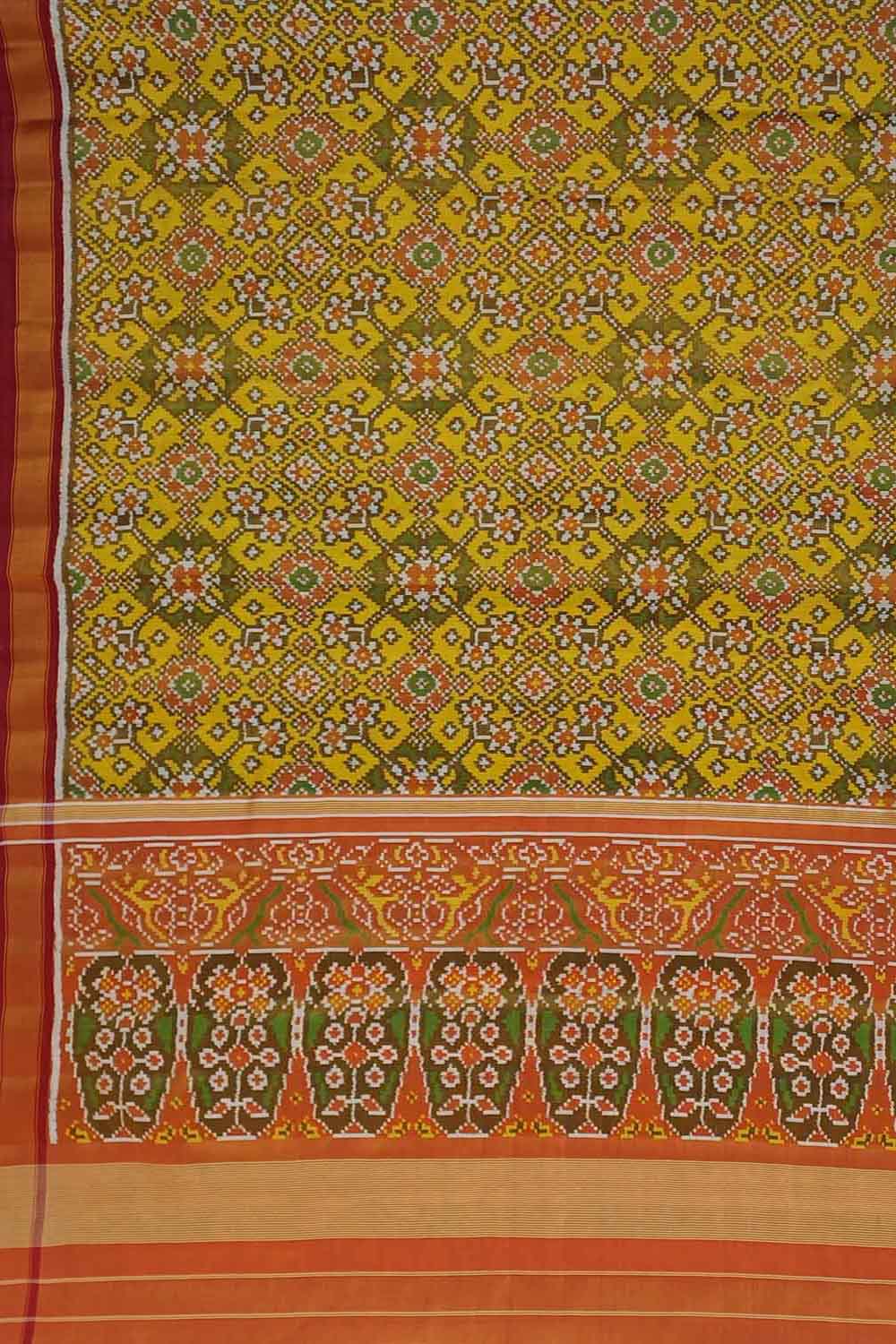 Vibrant Multicolor Patola Handloom Tissue Silk Ikat Saree - Luxurion World