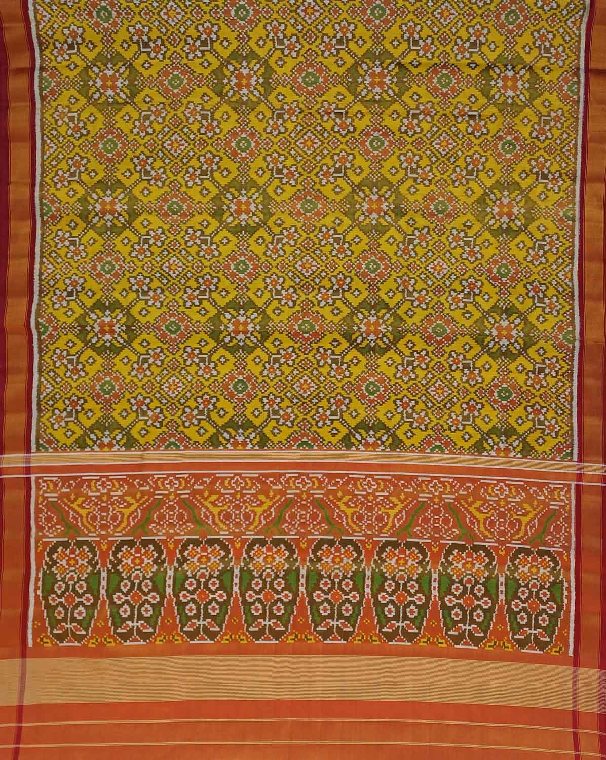 Vibrant Multicolor Patola Handloom Tissue Silk Ikat Saree - Luxurion World