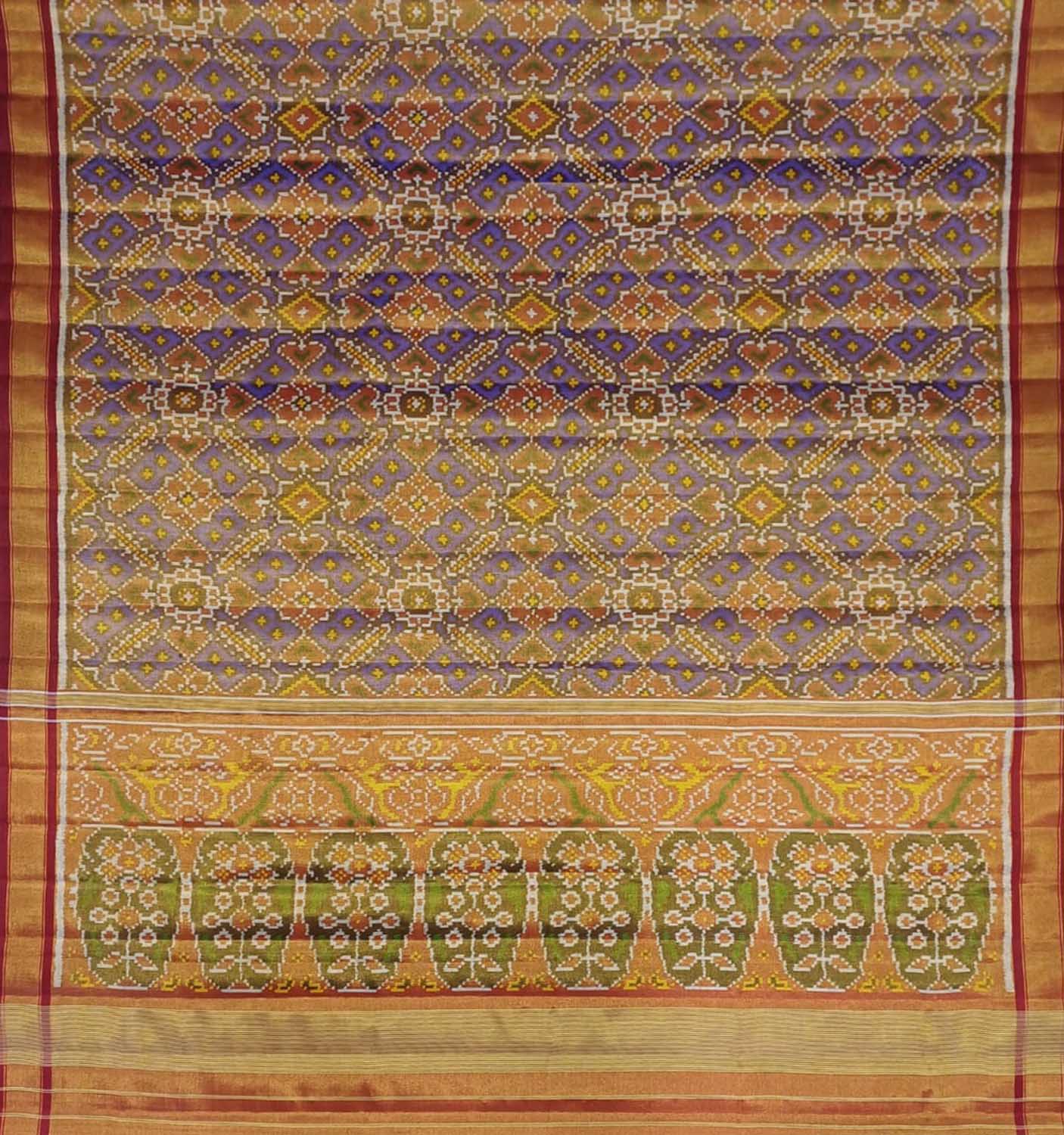 Vibrant Multicolor Patola Handloom Pure Tissue Silk Ikat Saree - Luxurion World