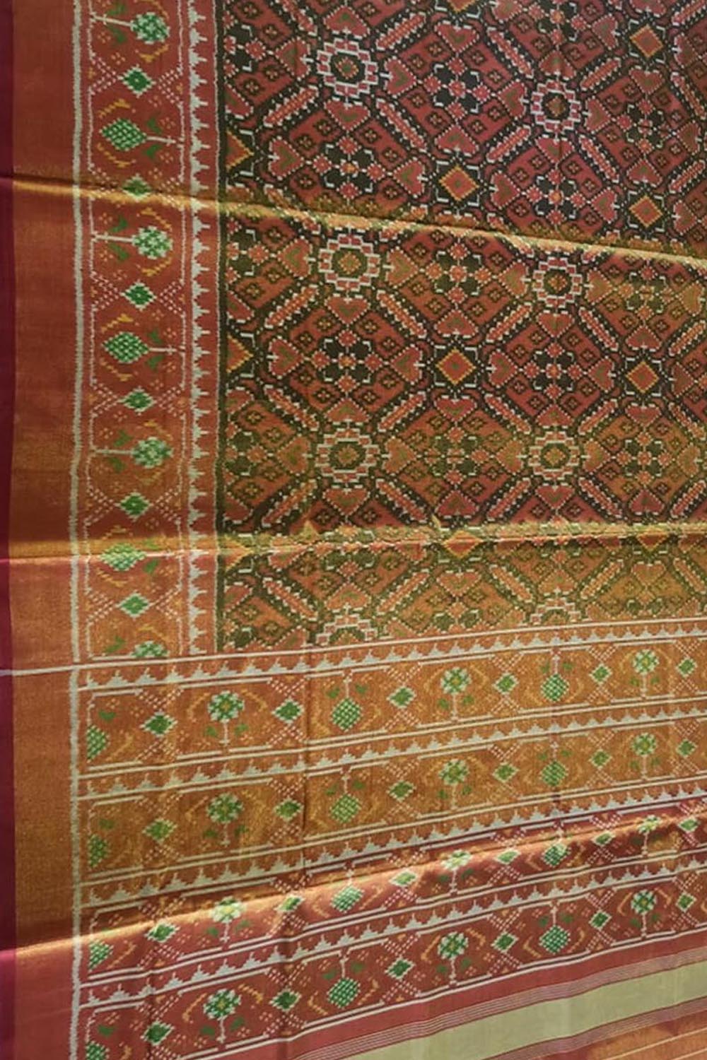 Vibrant Multicolor Patola Handloom Tissue Silk Ikat Saree - Luxurion World