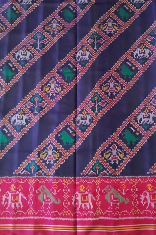 Exquisite Blue Semi Patan Patola Handloom Silk Saree: A Timeless Classic