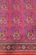 Pink Semi Patan Patola Handloom Silk Saree: Exquisite Elegance and Timeless Beauty - Luxurion World