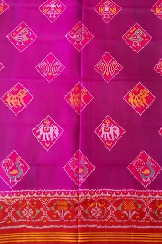 Pink Semi Patan Patola Handloom Pure Silk Saree: Exquisite Elegance for Every Occasion - Luxurion World