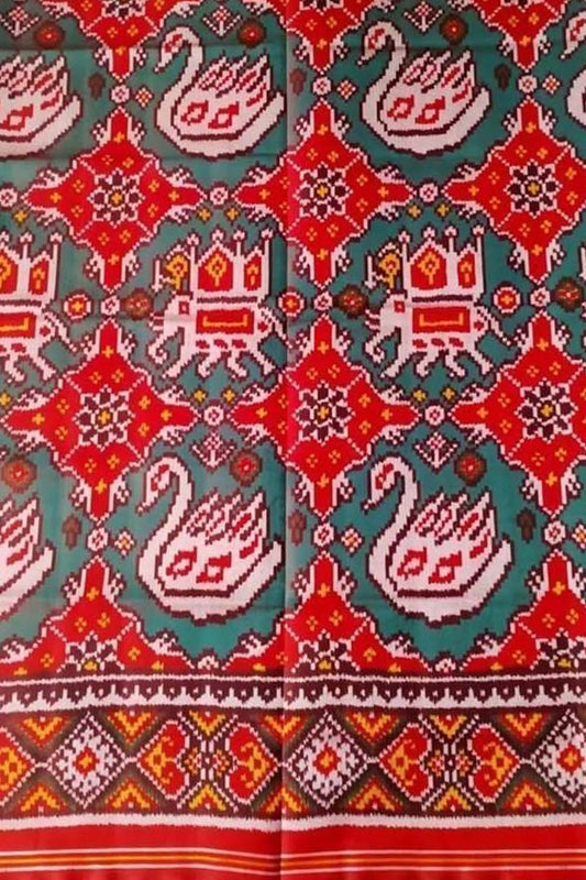 Exquisite Multicolor Semi Patan Patola Handloom Pure Silk Saree