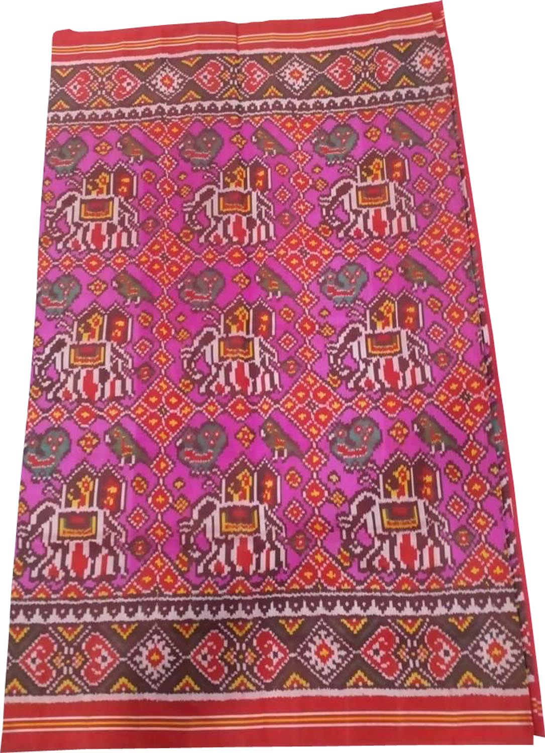 Pink Semi Patan Patola Handloom Pure Silk Saree: Exquisite Elegance in Every Thread - Luxurion World