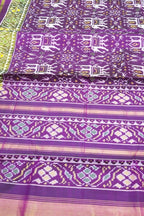 Purple Patola Handloom Pure Silk Rajkot Patola Saree - Luxurion World