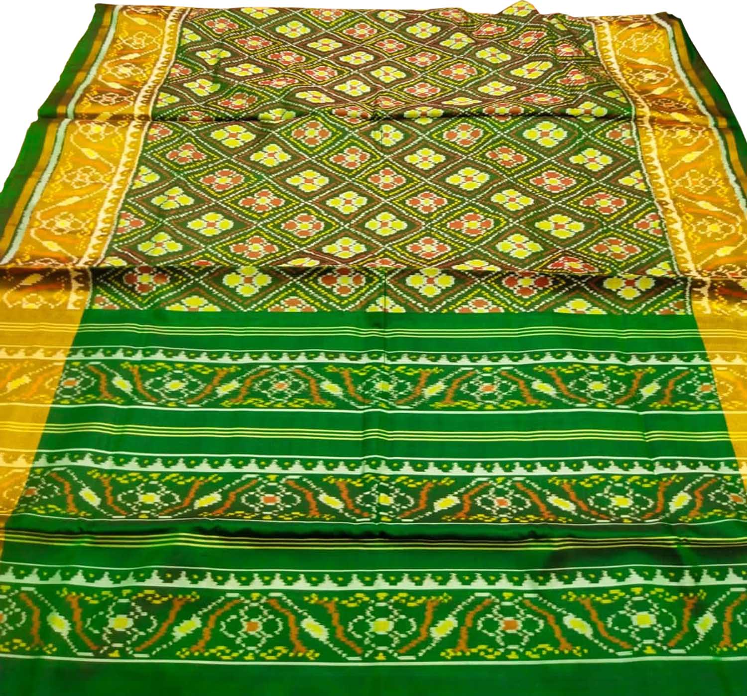 Green Patola Handloom Pure Silk Rajkot Patola Saree
