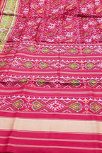 Pink Patola Handloom Pure Silk Rajkot Patola Saree - Luxurion World