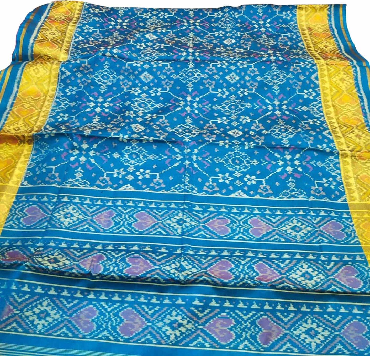 Blue Patola Handloom Pure Silk Rajkot Patola Saree