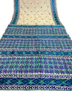 Pastel Hand Embroidered Phulkari Kota Silk Saree - Luxurion World