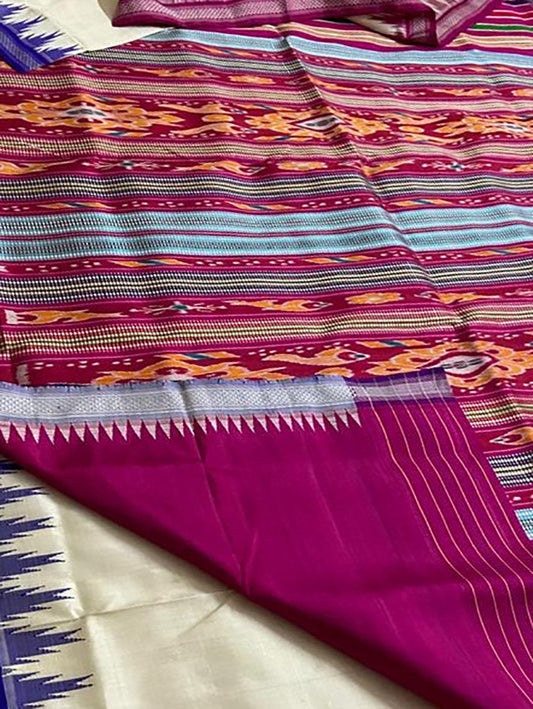 Multicolor Sambalpuri Handloom Pure Silk Saree - Luxurion World