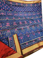 Blue Handloom Sambalpuri Silk Saree - Luxurion World