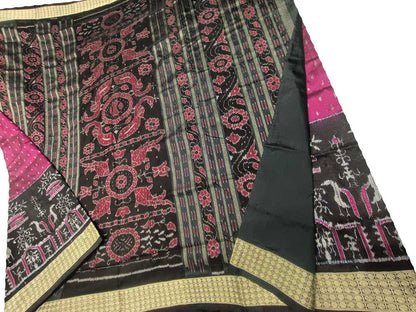Pink Handloom Sambalpuri Silk Saree
