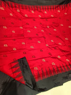 Pure Silk Red Sambalpuri Handloom Ikat Saree: Traditional Elegance - Luxurion World
