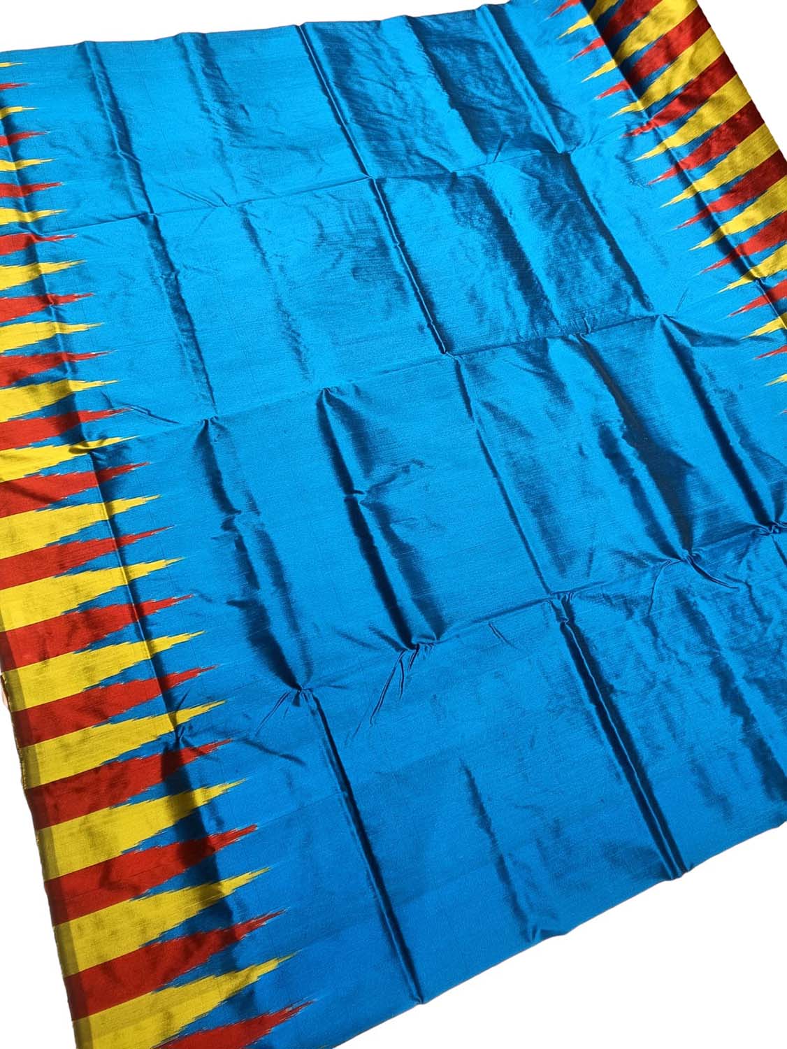 Stunning Blue Handloom Ikat Silk Saree - Authentic Sambalpuri Design - Luxurion World