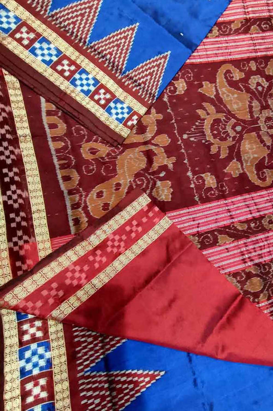 Elegant Blue Handloom Sambalpuri Silk Saree: A Timeless Classic - Luxurion World