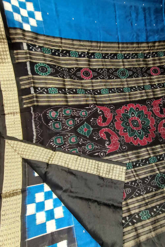 Exquisite Blue Sambalpuri Ikat Handloom Silk Saree: A Timeless Beauty - Luxurion World