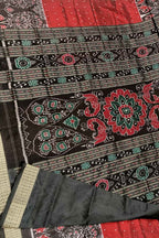 Elegant Red Sambalpuri Ikat Handloom Silk Saree - Luxurion World