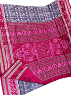 Elegant Purple Silk Saree: Handloom Ikat Design - Luxurion World