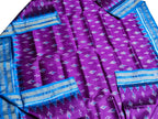 Elegant Purple Silk Saree: Handloom Ikat Design - Luxurion World