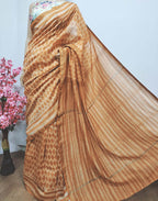 Orange Shibori Chanderi Silk Saree - Luxurion World