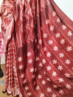 Brown Shibori Mulberry Silk Saree - Luxurion World