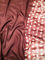 Brown Shibori Mulberry Silk Saree - Luxurion World