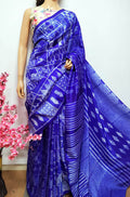 Blue Shibori Mulberry Silk Saree - Luxurion World