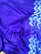 Blue Shibori Mulberry Silk Saree - Luxurion World