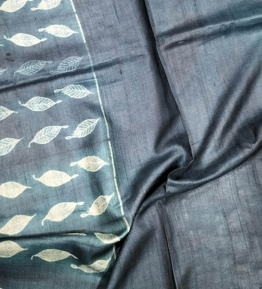 Green Shibori Tussar Silk Saree - Luxurion World