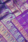 Purple Handloom Swarnachari Silk Saree - Luxurion World