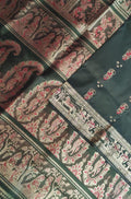 Black Handloom Swarnachari Silk Saree - Luxurion World