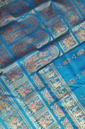 Blue Handloom Swarnachari Silk Saree - Luxurion World