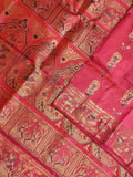 Pink Baluchari Handloom Pure Silk Saree - Luxurion World