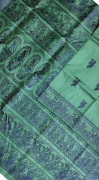 Green Baluchari Handloom Pure Silk Saree - Luxurion World