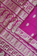 Pink Baluchari Handloom Pure Silk Saree - Luxurion World