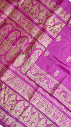 Pink Baluchari Handloom Pure Silk Saree - Luxurion World