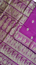 Purple Baluchari Handloom Pure Silk Saree - Luxurion World