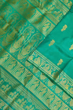 Green Baluchari Handloom Pure Silk Saree - Luxurion World